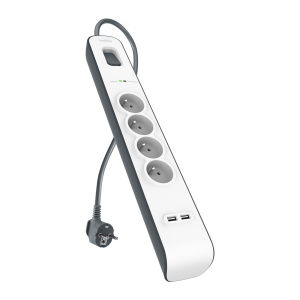 Belkin BSV401CA2M protezione contro le sovratensioni Nero, Bianco 4 uscite CA 2 m – nuovo