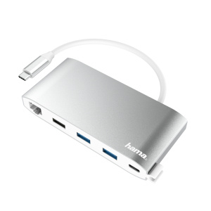 Hama 00200111 docking station USB 3.2 Gen 1 (3.1 Gen 1) Type-C Argento, Bianco - nuovo