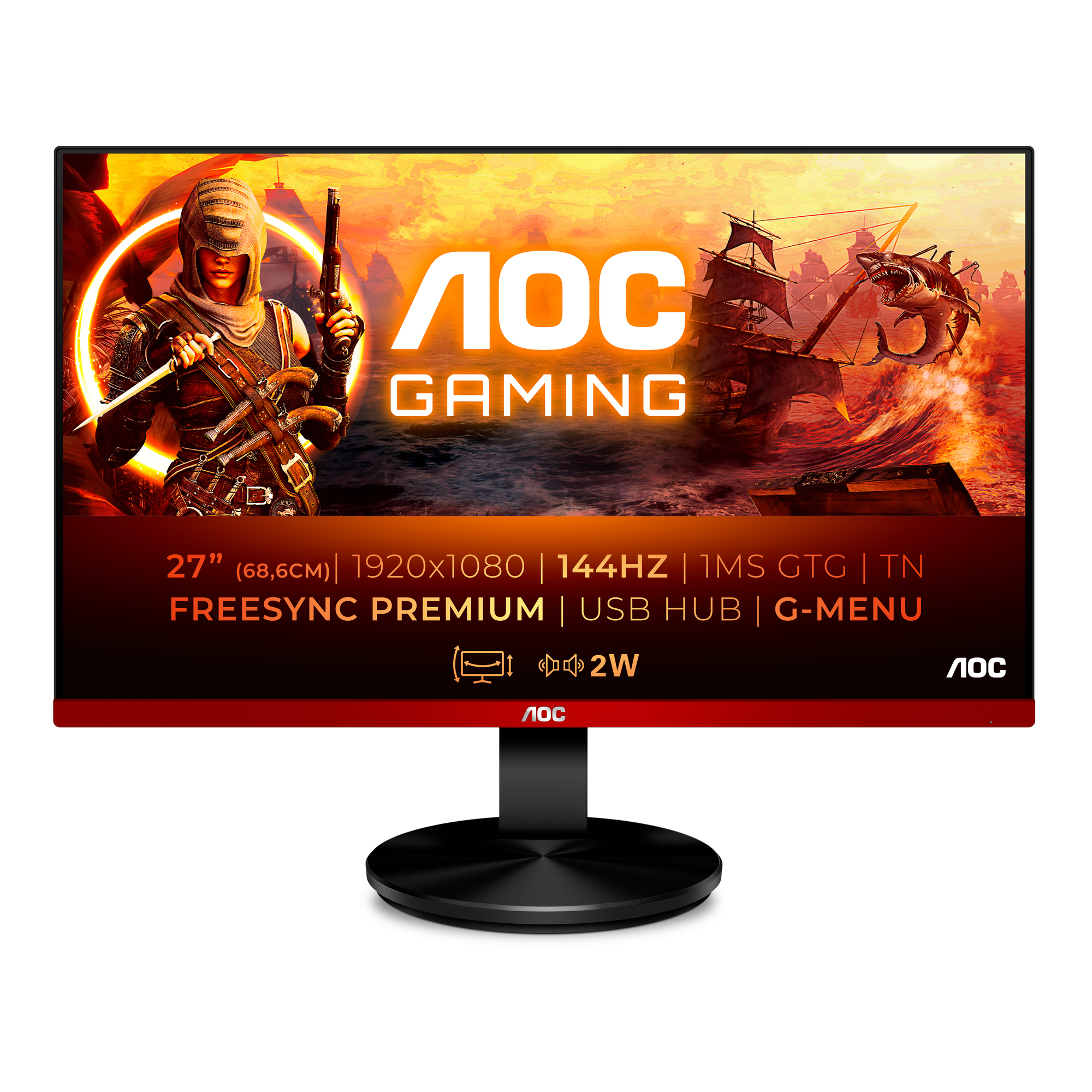 Display LED AOC Serie 90 G2790PX 68,6 cm (27 ) 1920 x 1080 pixel Full HD Nero - nuovo