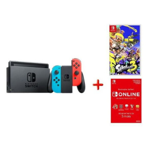 Switch Neon OLED + Splatoon 3 + abbonamento di 3 mesi, Rosso, Blu -Ricondizionato - Ottime condizioni