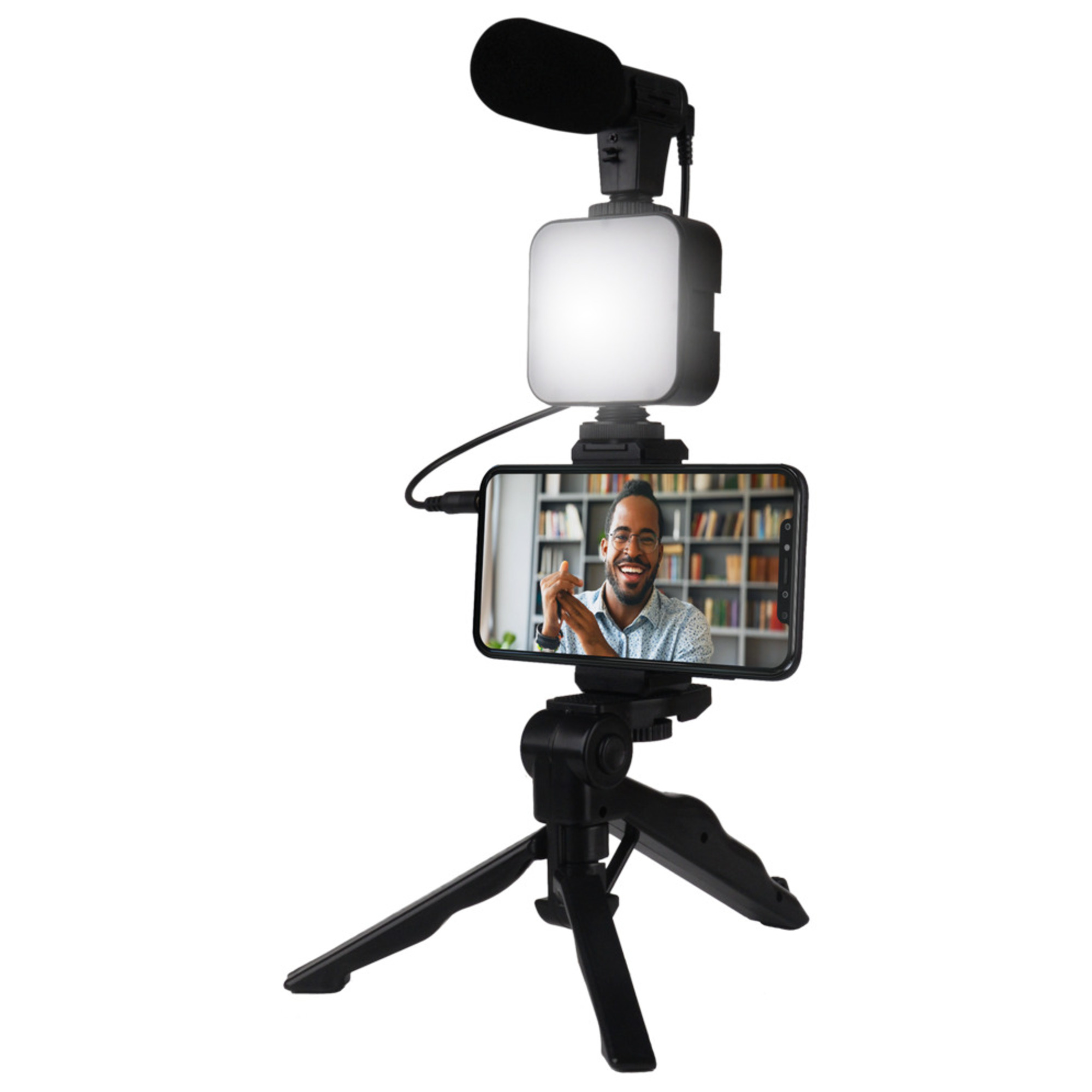 Influence XS Kit per streaming live con treppiede e microfono Bigben - nuovo