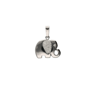Ciondolo Elefante Oro Bianco GL102035