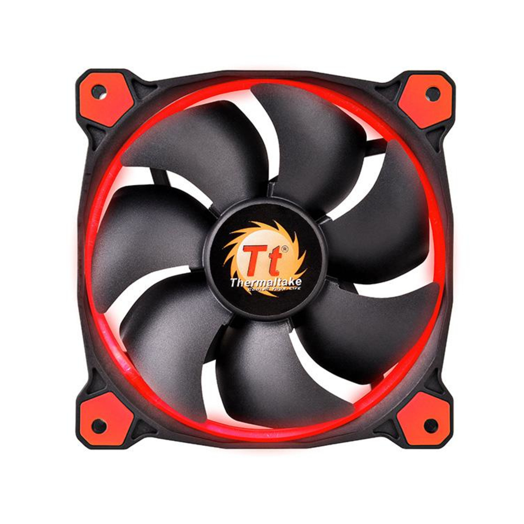 Thermaltake Riing 12 Ventola per case PC 12 cm Nero, Rosso - nuovo