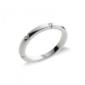 Fede Nuziale Oro Bianco con Diamanti FAD080BB