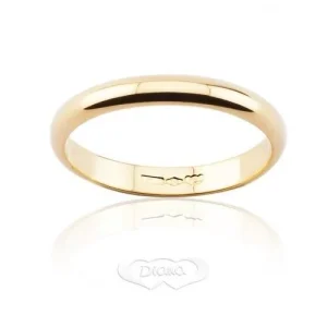 Fede Nuziale DIANA Classica 3 grammi Fascia stretta Oro giallo