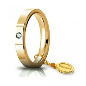 Fede Nuziale Unoaerre Cerchi di Luce 3,5 mm Oro Giallo con diamante