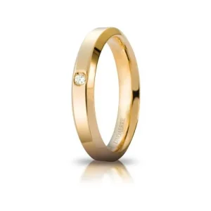 Fede Nuziale Unoaerre Hydra con diamante Oro Giallo Brillanti Promesse