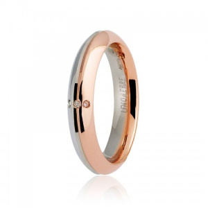 Fede Nuziale Unoaerre modello Eterna con 3 diamanti Collezione 9.0