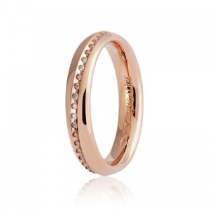 Fede Nuziale Unoaerre modello Infinito oro rosa con diamanti Collezione 9.0