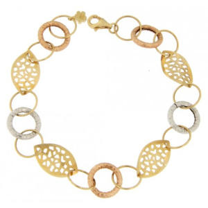 Bracciale Donna Oro Giallo Bianco Rosa GL100266