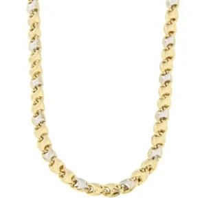 Collana Uomo Oro Giallo Bianco GL100328