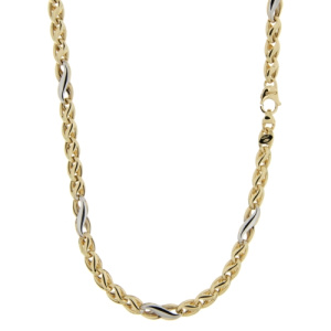 Collana Uomo Oro Giallo Bianco GL100559