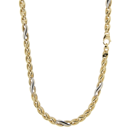 Collana Uomo Oro Giallo Bianco GL100559