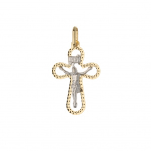 Ciondolo Croce Oro Giallo Bianco GL101573