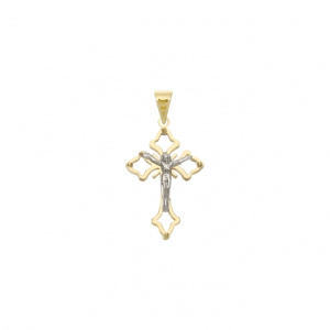 Ciondolo Croce Oro Giallo Bianco GL101574