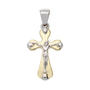 Ciondolo Croce Uomo Oro Bianco Giallo GL102073