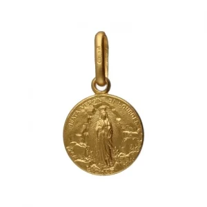 Medaglia Madonna di Lourdes Oro Giallo GL100746