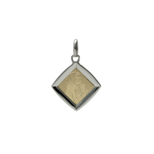 Ciondolo Madonna oro giallo e bianco GL100021