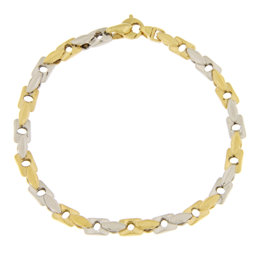 Bracciale Uomo Oro Bianco Giallo GL102060