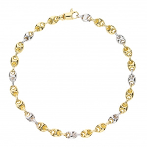 Bracciale Uomo Oro Giallo Bianco GL101616