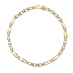 Bracciale Uomo Oro Giallo Bianco GL101702