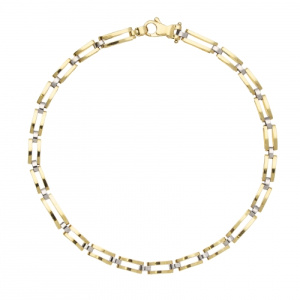 Bracciale Uomo Oro Giallo Bianco GL101703