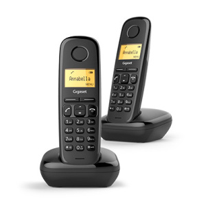 Gigaset A170 Duo Cordless DECT/GAP Nero Telefono DECT Identificazione del chiamante – nuovo