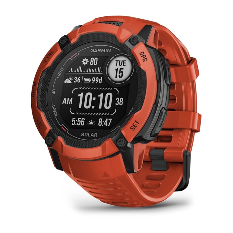 Garmin Instinct 2X Solar 2,79 cm (1,1 ) MIP 50 mm Digitale 176 x 176 pixel Touchscreen Rosso GPS (satellite) - nuovo