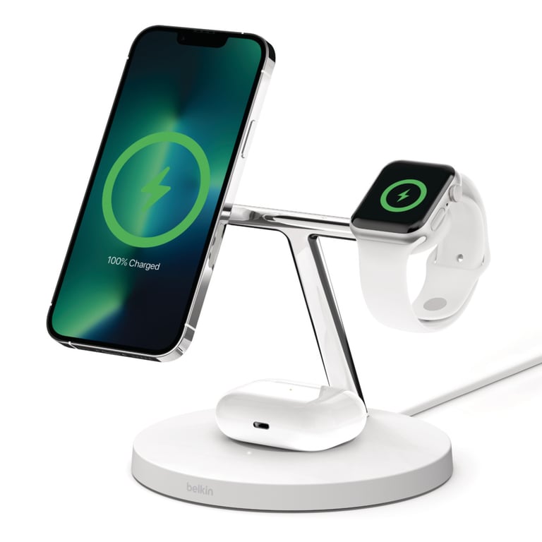 Belkin WIZ017vfWH Auricolari, Smartphone, Smartwatch Bianco Ricarica Wireless a Carica Rapida Interna - nuovo