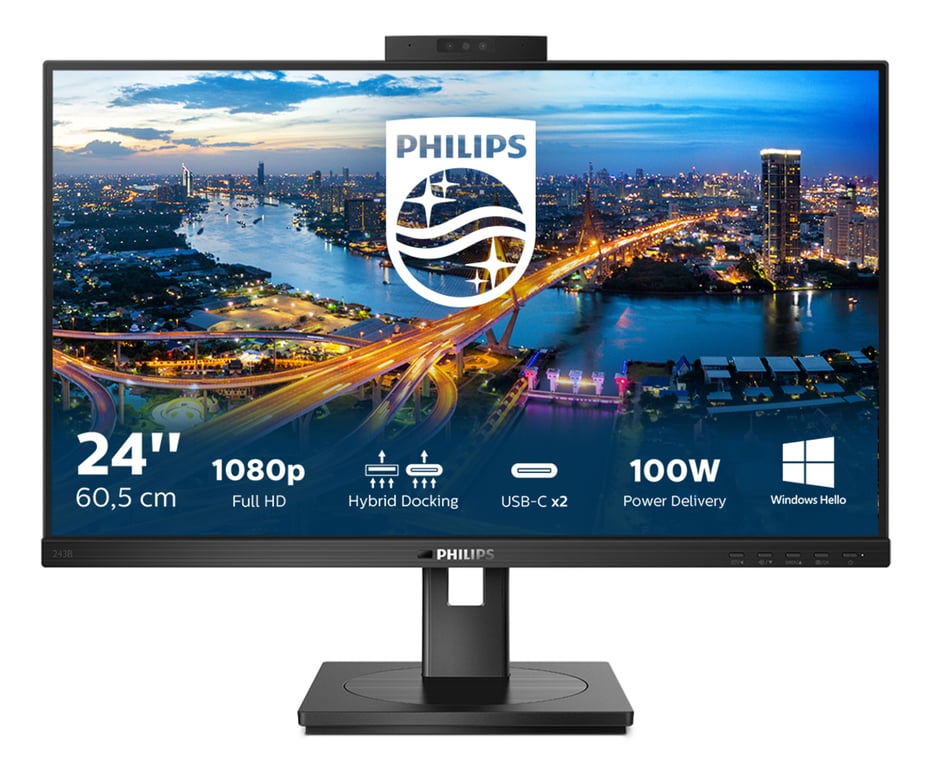 Philips B Line 243B1JH/00 PC a schermo piatto 60,5 cm (23,8 ) 1920 x 1080 pixel Full HD LCD Nero - nuovo