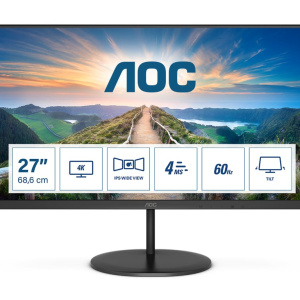 AOC V4 U27V4EA Display per PC a schermo piatto da 68,6 cm (27 ) 3840 x 2160 pixel 4K Ultra HD LED Nero – nuovo