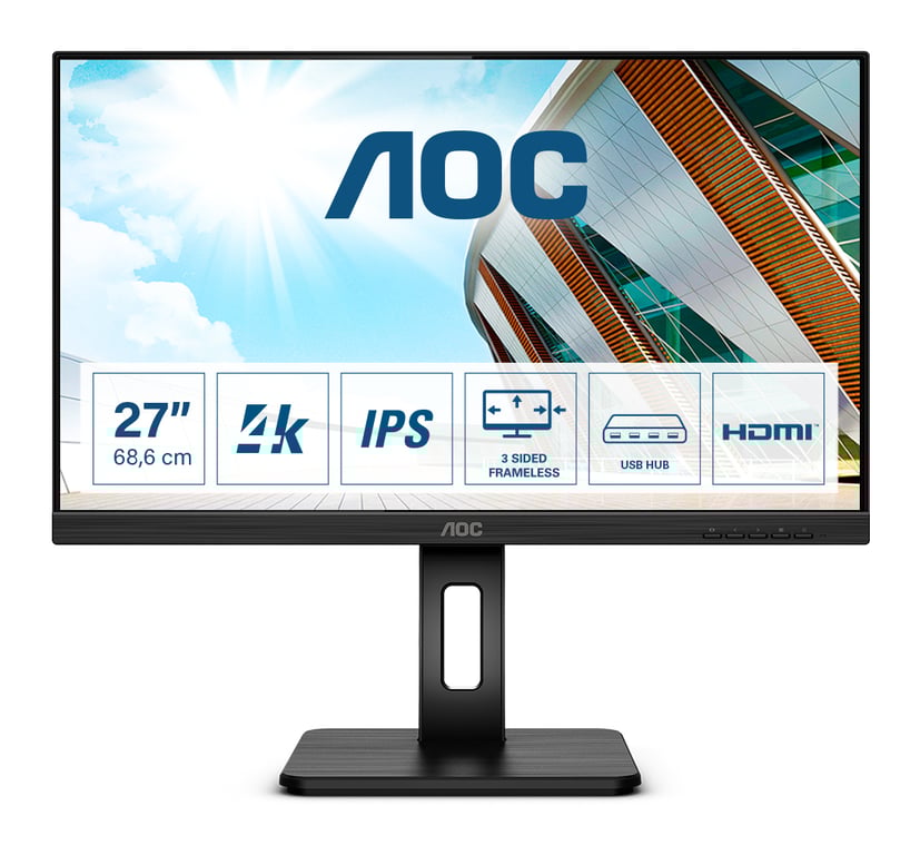 AOC P2 U27P2 Display LED 68,6 cm (27 ) 3840 x 2160 pixel 4K Ultra HD Nero - nuovo