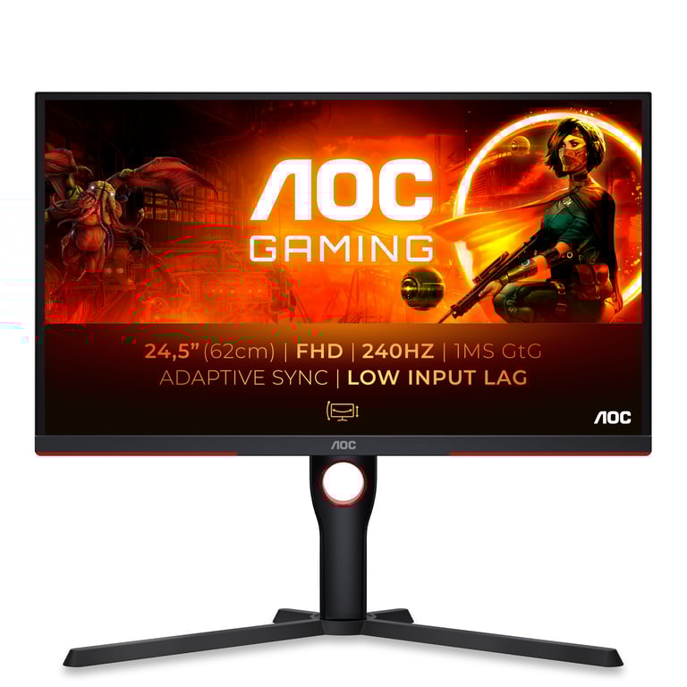 AOC G3 25G3ZM/BK 62,2 cm (24,5 ) 1920 x 1080 pixel Full HD Monitor PC a schermo piatto Nero, Rosso - nuovo