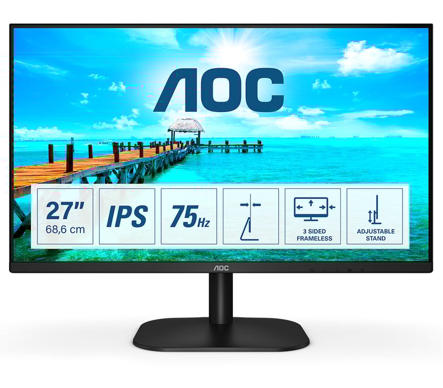 AOC B2 27B2DA Display LED 68,6 cm (27 ) 1920 x 1080 pixel Full HD Nero - nuovo