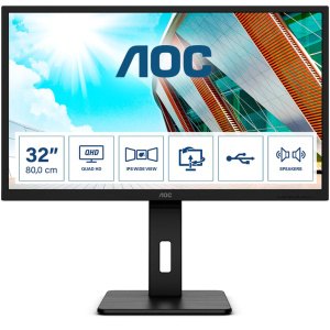 AOC P2 Q32P2 Display per PC a schermo piatto da 80 cm (31,5 ) 2560 x 1440 pixel 2K Ultra HD LED Nero – nuovo
