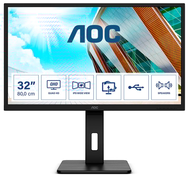 AOC P2 Q32P2 Display per PC a schermo piatto da 80 cm (31,5 ) 2560 x 1440 pixel 2K Ultra HD LED Nero - nuovo