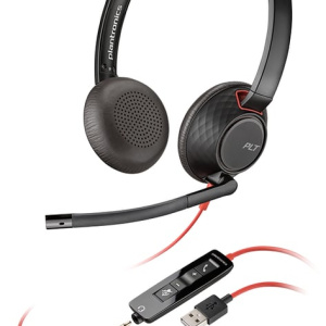 POLY Blackwire C5220 Cuffia cablata ad archetto per ufficio/centro chiamate USB Type-A Nero, Rosso – nuovo