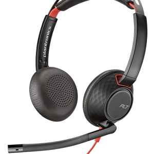 POLY Blackwire 5220 Cuffia cablata Archetto per chiamate/musica USB Type-C Nero, Rosso – nuovo