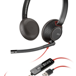 POLY Blackwire 5220 Cuffia cablata Archetto per chiamate/musica USB Type-A Nero, Rosso – nuovo