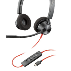 POLY Blackwire 3320 Cuffia cablata per desktop/centro chiamate USB Type-C nero – nuovo