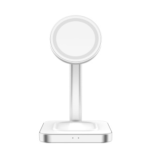 2 in 1 Supporto per caricabatterie a induzione Compatibile MagSafe 15W Garanzia a vita Bianco con caricabatterie Force Power – nuovo