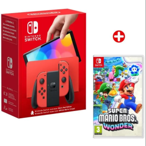 Switch OLED Rosso 64 GB & Super Mario Bros Wonder – Ricondizionato – Condizioni eccellenti