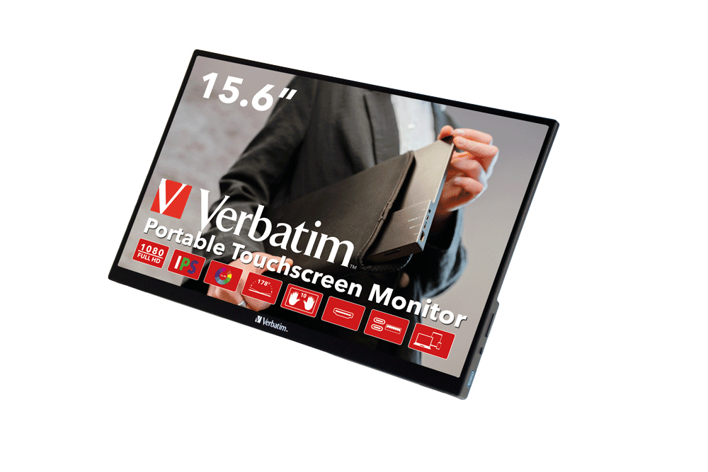 Verbatim 49592 PC a schermo piatto 39,6 cm (15.6 ) 1920 x 1080 pixel Full HD LCD Touch screen Nero - nuovo
