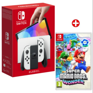 Switch OLED Bianco 64 GB & Super Mario Bros Wonder – Ricondizionato – Condizioni eccellenti