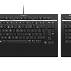 3Dconnexion Tastiera Pro con Numpad Tastiera USB + RF Wireless + Bluetooth AZERTY Francese Nero – nuovo