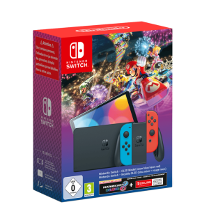 Confezione Switch OLED Neon & Mario Kart 8 Deluxe, Blu, Rosso -Ricondizionato - Ottime condizioni