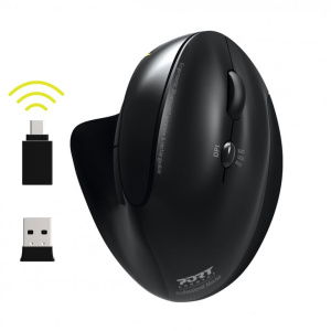 Port Designs 900706-BT Mouse da ufficio senza fili RF per mano destra + Bluetooth ottico 1600 DPI – nuovo