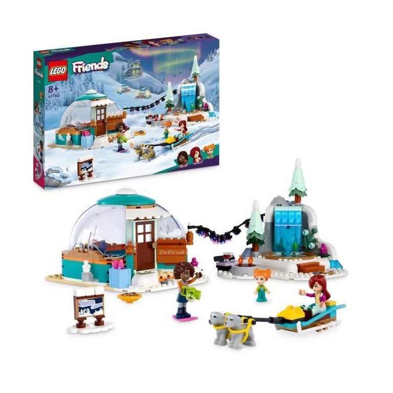 LEGO Friends 41760 Igloo Holiday, Giocattoli invernali con cani da slitta, mini bambole, per bambini dagli 8 anni in su - nuovo