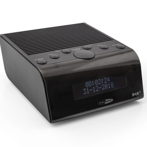 Sveglia – Dab Plus e radio FM – Doppio allarme con Snooze – Alimentazione e batteria – Nero (HCG011DAB) – nuovo