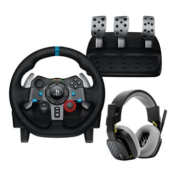 Logitech G29 Driving Force Racing Wheel e Foot Controller Pack per PS5 PS4 PC Mac Nero + Astro A10 V2 Gen 1 Blan Gaming Headset - nuovo